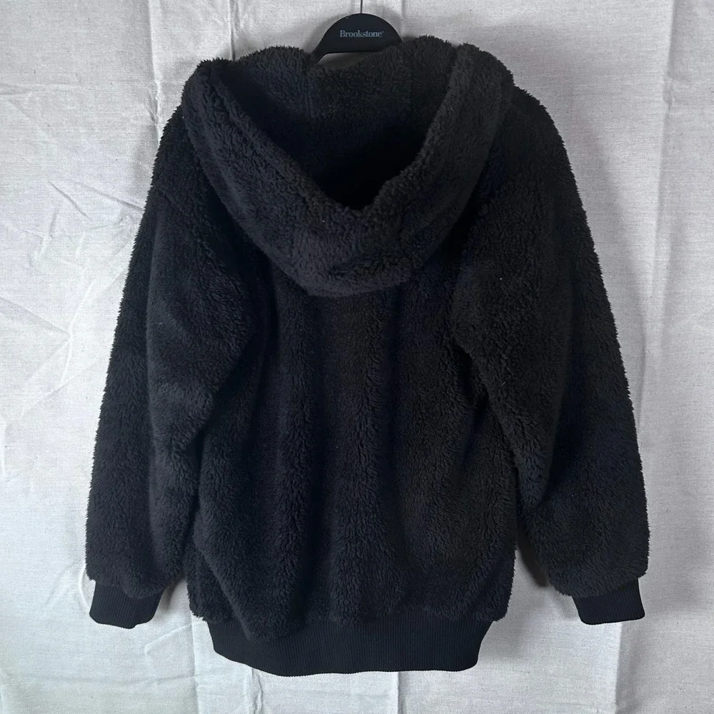 Obey N89‎ Propaganda Mens XS Black Sherpa Fleece Full Zip Hoodie Jacket